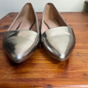 Madewell Silver Mira Flats, Size 6.5